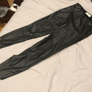 Free People pleather pants side zip